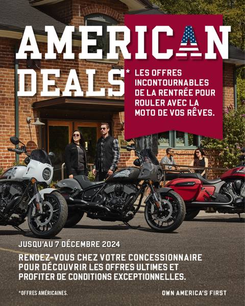 American Deals Indian Motorcycle Montpellier jusqu'au 07/11/2024